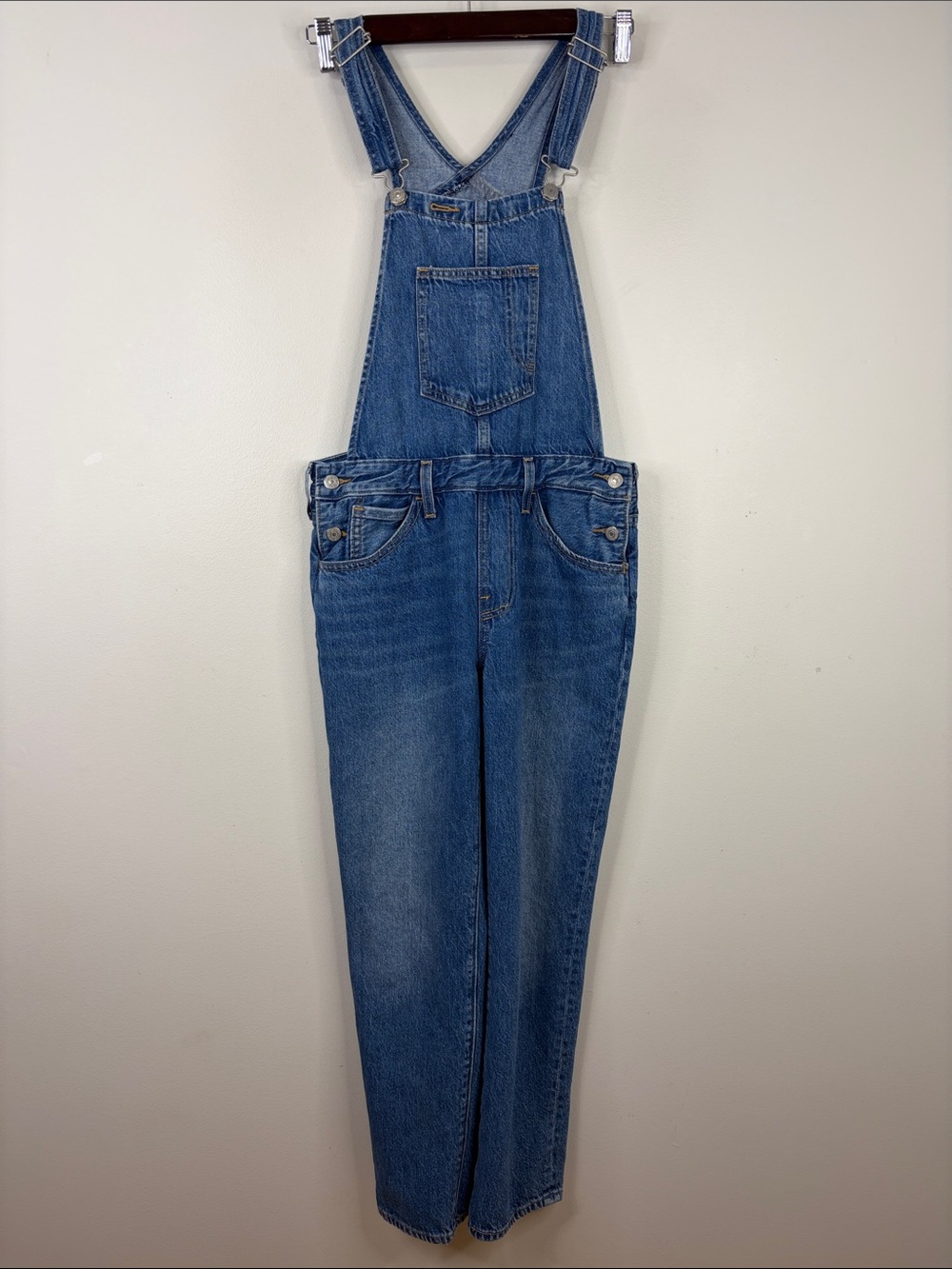 Levi's Overalls Womens Medium Blue Denim Bibs Straight Leg Classic Jeans 90s 80s